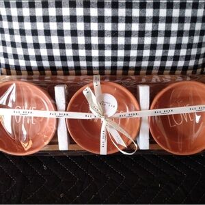 Rae Dunn Terracotta Plate Set with Wooden Tray